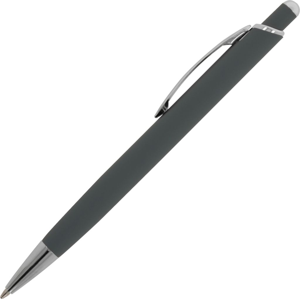 Kugelschreiber / aus Metall / mit Soft Touch / Farbe: grau