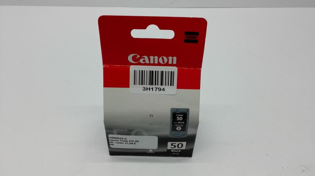 Canon PG-50BK Tinte Schwarz mit hoher Reichweite, Schwarz, Produktbild 