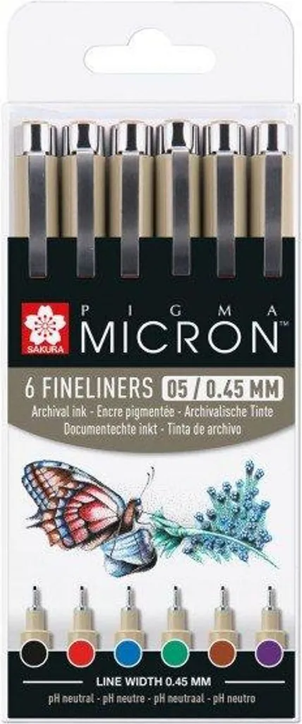 Sakura Pigma Micron Fineliner-Set farbsortiert 6 St.