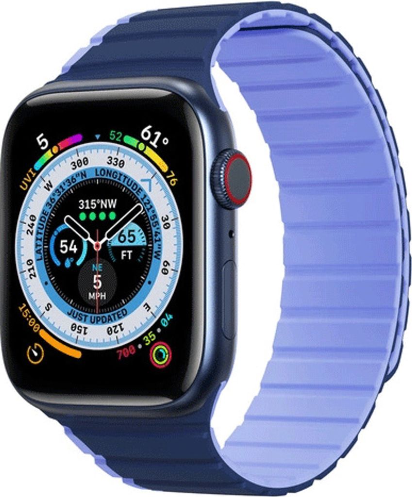 Dux Ducis Magnet-Armband (LD-Version) für Apple Watch SE, 9, 8, 7, 6, 5, 4, 3, 2, 1 (41, 40, 38 mm) Armband, blau