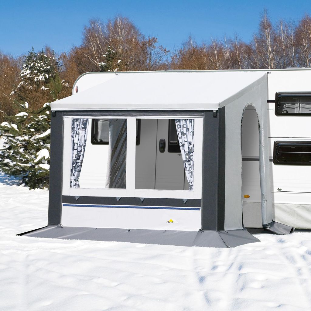 DWT Cortina II AP-Plus Gr. 1 grau 200 x 150 cm (BxT) inkl. 25 x 1 mm Gestänge ST - Wohnwagen-Teilvorzelt - Dauercamping - Winterzelt