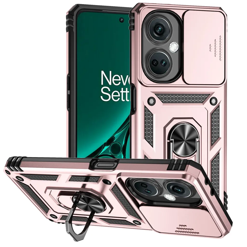 Custodia OnePlus Nord CE3 a Prova di Bambino: Rosa con Slide Camera