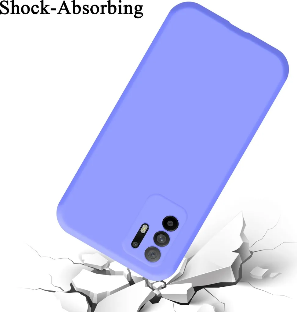 Cadorabo Custodia Per Oppo A94 5G, Bicolore Viola E Rosso, In TPU E Retro In Vetro Temperato, Protezione 360°