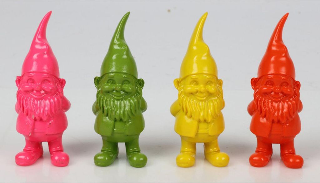 Mini Gartenzwerg einfarbig – Dekofigur aus Polyresin, ca. 4 × 3,7 × 10 cm, wetterfest & dekorativ für Garten & Wohnbereich