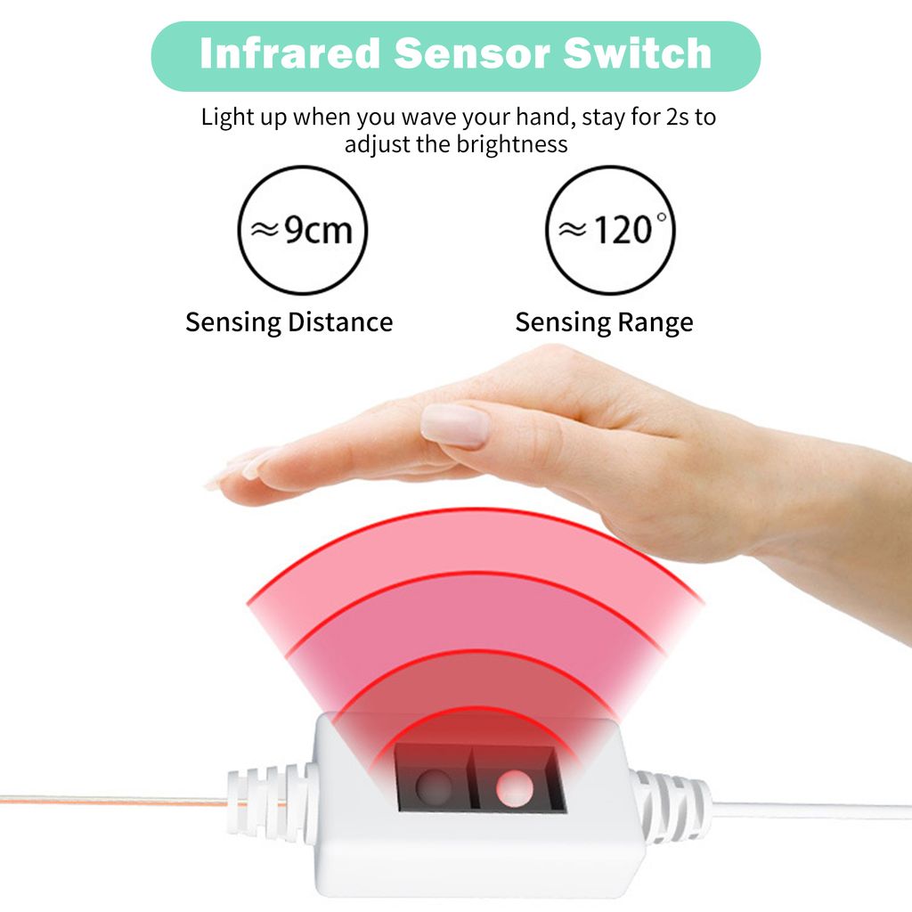 14 STUeCKE LED světla pro make-up v zrcadle Smart Sensor Obrázek produktu 4