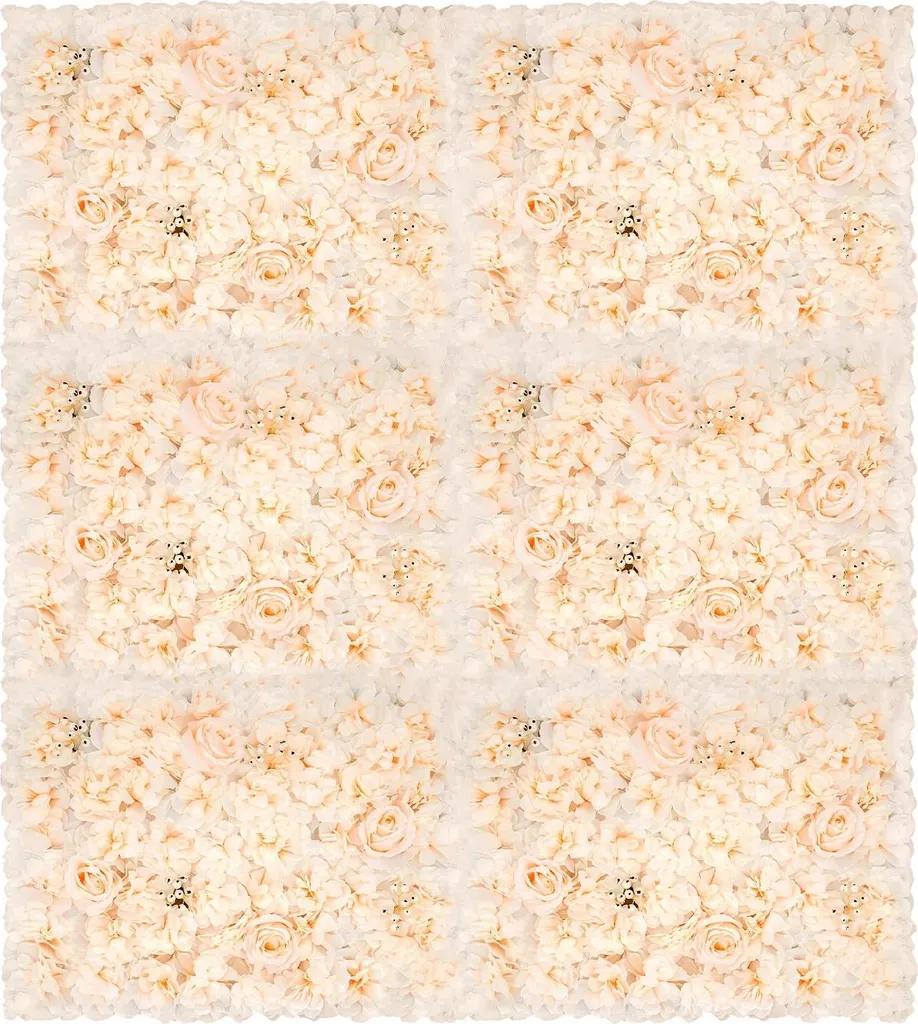 Décoration murale fleurs artificielles pour fête et mariage lot 6 pièces