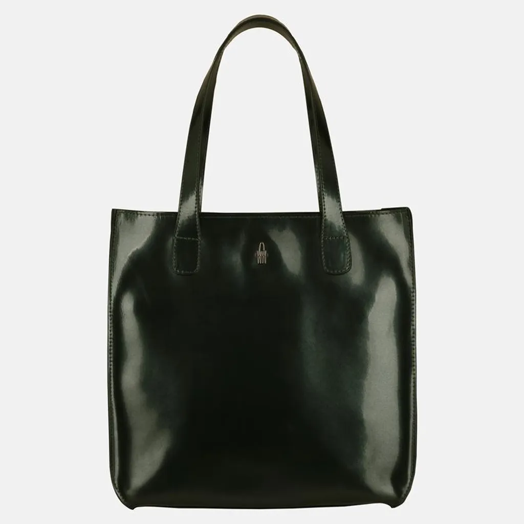 GILDA Sac shopper vert en cuir verni brillant - Sac à main chic femme