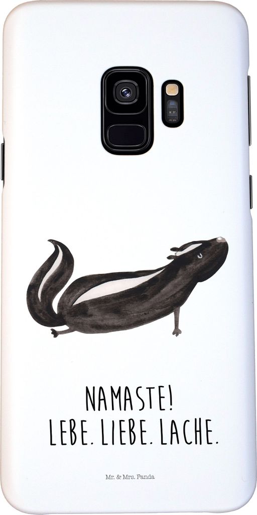 Mr. & Mrs. Panda Samsung Galaxy S9 Handyhülle Stinktier Yoga - Weiß - Geschenk, Hülle, Namaste, Cover, Liebe, Handy Schutzhülle, Smartphone, Sk...