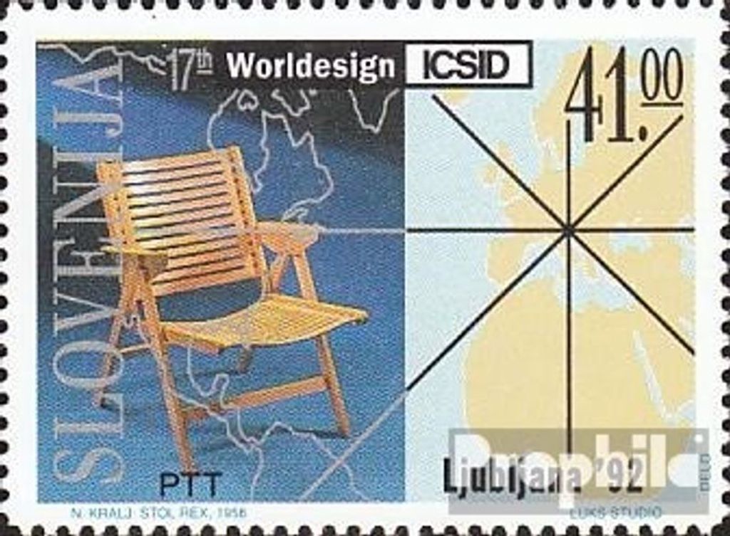 Briefmarken Slowenien 1992 Mi 22 (kompl.Ausg.) postfrisch Internationaler Designerkongress