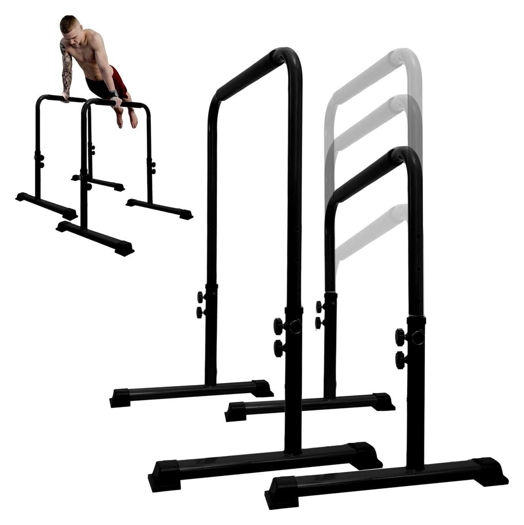 Dip-Bar, höhenverstellbares Dip-Ständerstation mit Sicherheitsanschluss für das gesamte Körper-Krafttraining, verstellbar von 76,2 cm bis 99,1 ...