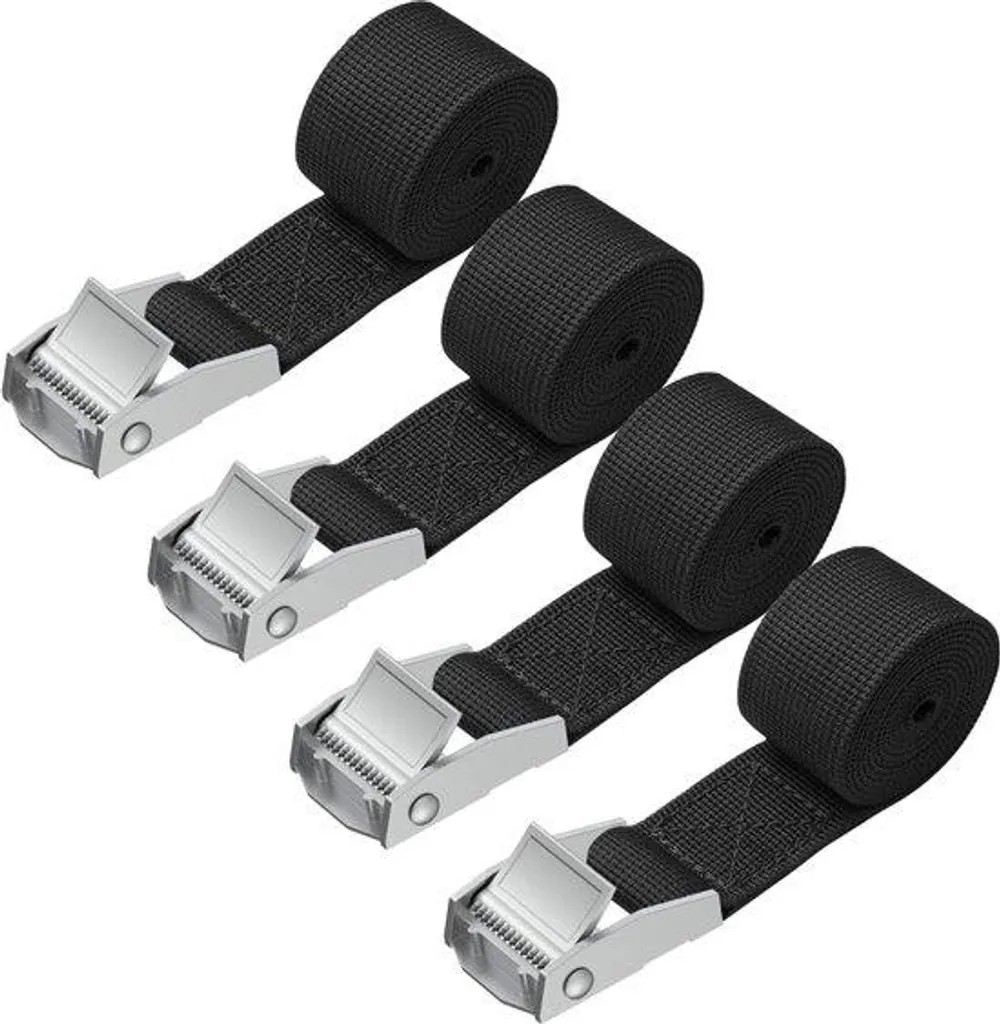 Lot de sangles de toit 1m avec boucle de serrage rapide et robuste noires