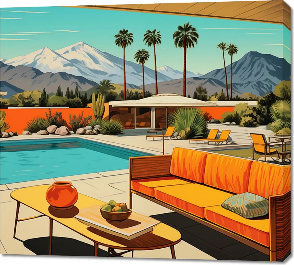 Quadro Canvas Piscina California 100x90 - Emozioni d'Estate