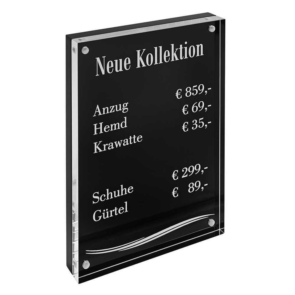 DIN A5 Magnetrahmen schwarz / transparent aus Acrylglas, 30mm stark / magnetischer Bilderrahmen / Magnet / Rahmen / Fotorahmen / Acryl / Familienfo...