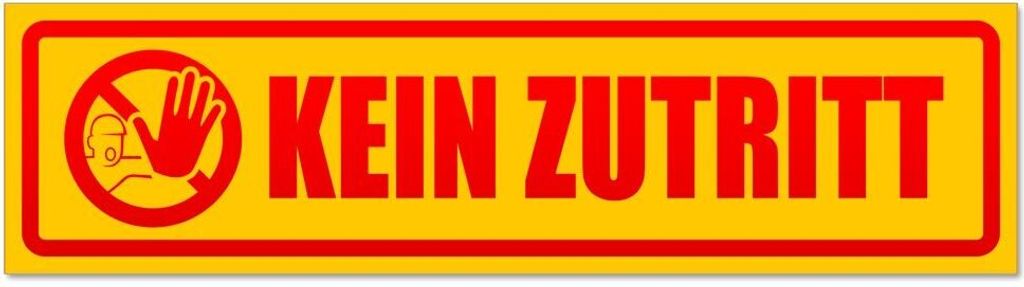 Kiwistar - Autoaufkleber - Rot - 60 x 16 cm - Kein Zutritt Piktogramm invertiert - Hinweis Aufkleber Sticker für Auto, Kfz, Fahrrad, PKW, LKW