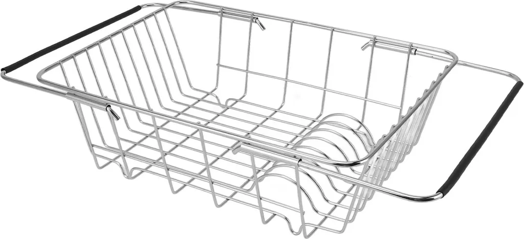 Égouttoir évier inox rétractable de 30-44cm pour vaisselle et fruits frais