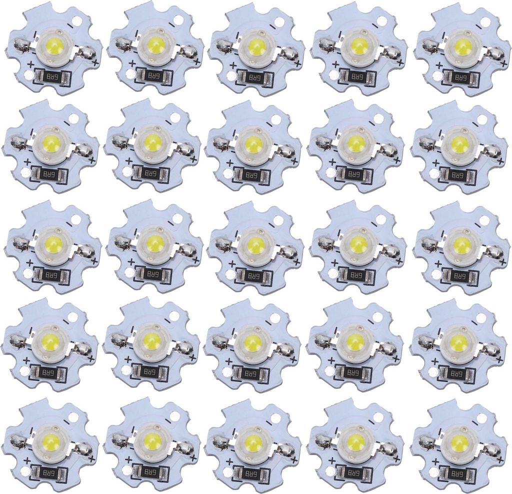 25 Stück 5V LED-Chips 200LM 1W Hochleistungs-LED-Lampenperlen für DIY-Beleuchtungskörper Reinweiß 6000–6500K
