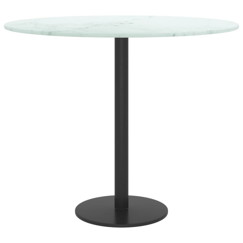 Langlebige Tischplatte Weiß Ø50x0,8cm Hartglas in Marmoroptik - Tischplatten Möbel895136 - Tischplatten