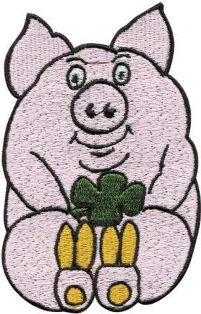 Aufnäher - Ferkel Schwein Glücksschwein - 00963 - Gr. ca. 8cm x 11cm