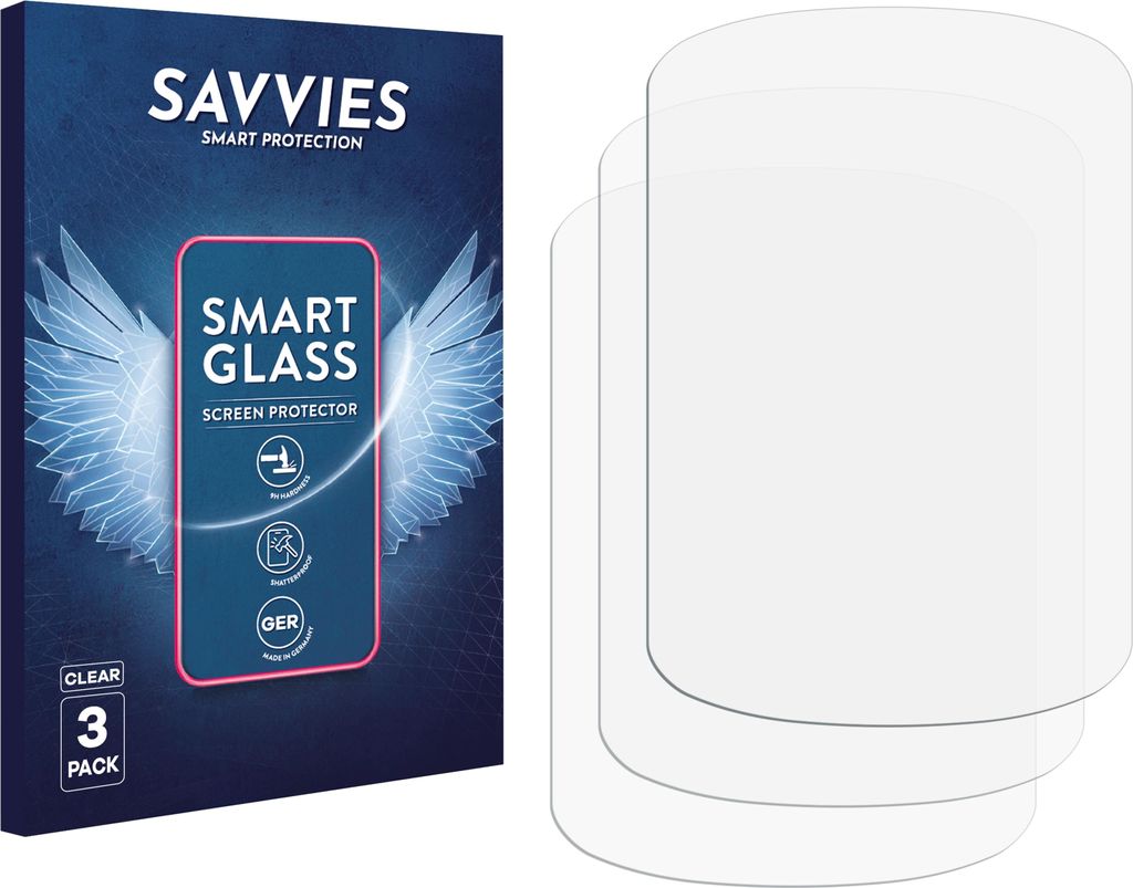 3x Savvies Schutzglas Folie für Garmin Edge 540 / Edge 840 9H Panzer Schutzfolie Glas Displayschutz klar transparent
