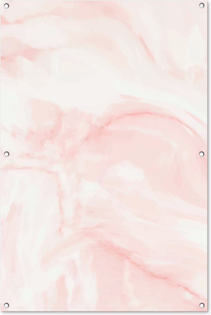 MuchoWow 80x120 cm Outdoor-Poster Gartendeko Sichtschutz Garten Poster für den Garten Marmor - Weiß - Rosa - Pastell