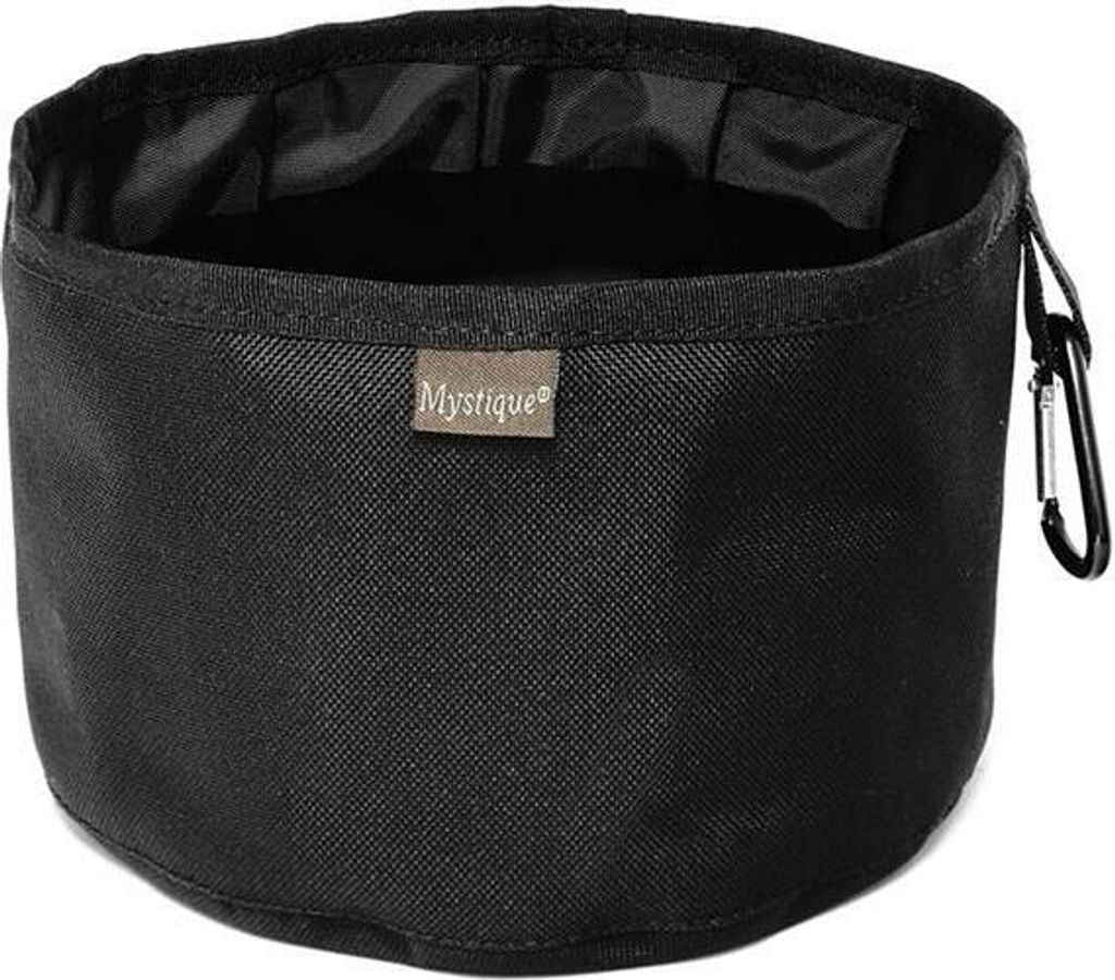 Mystique Reisetrinknapf Reisenapf mit Karabiner faltbar Faltnapf 2,0l schwarz