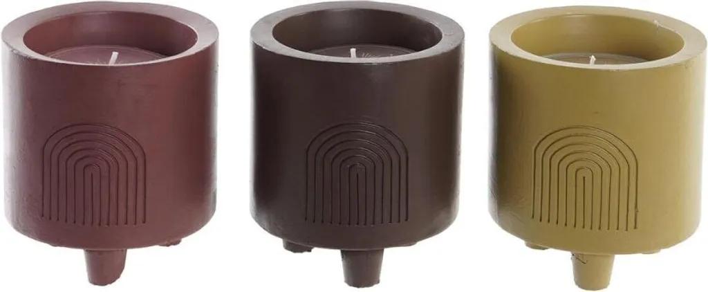 Bougies parfumées longue durée 150 g - Trio décoratif DKD Home Decor