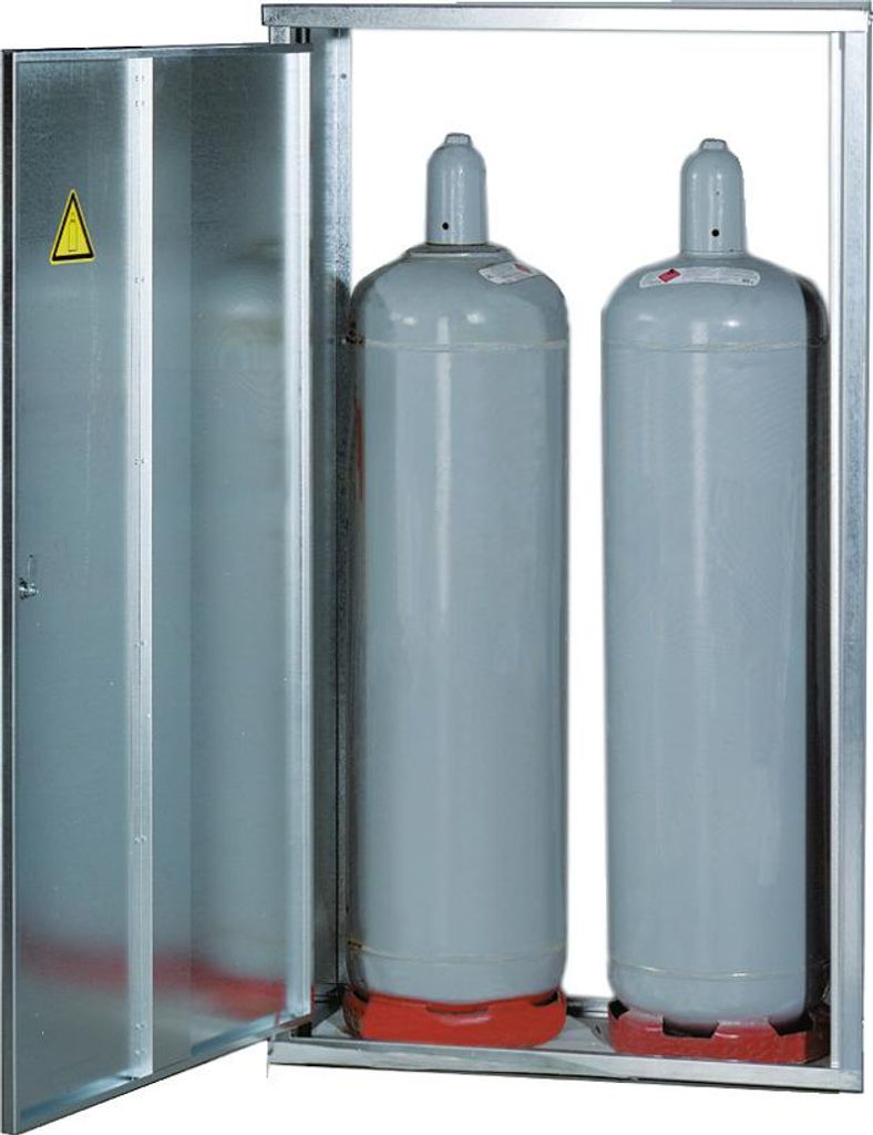 GOK Flaschenschrank 2 x 33 kg mit Rückwand für die Sicherheit der Flaschen