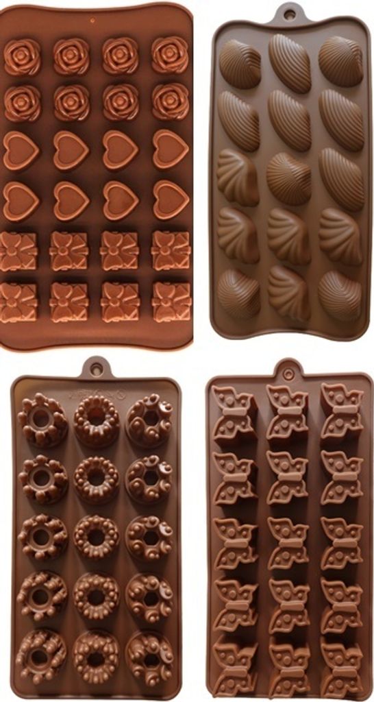 GKA 4-teilig Pralinenform aus Silikon Schokoladenform Produktbild 