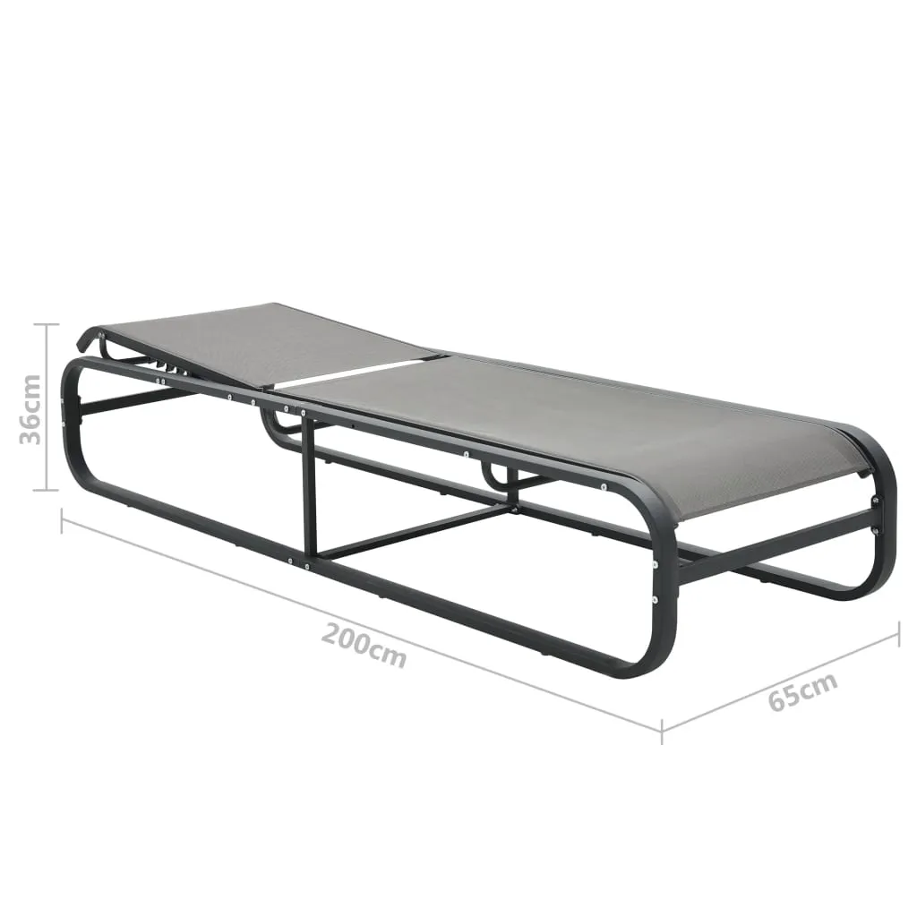 Bain de Soleil Robuste en Aluminium et Textilène Inaltérable vidaXL - 9