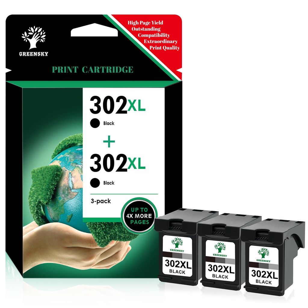 3 Schwarz multipack 302 Druckerpatronen kompatible für HP Produktbild 