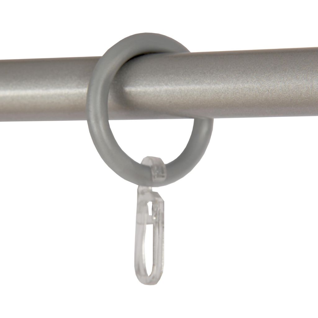 Kunststoff Gardinenringe silber 40x57mm mit Haken Gardinenhaken Faltenhalter 