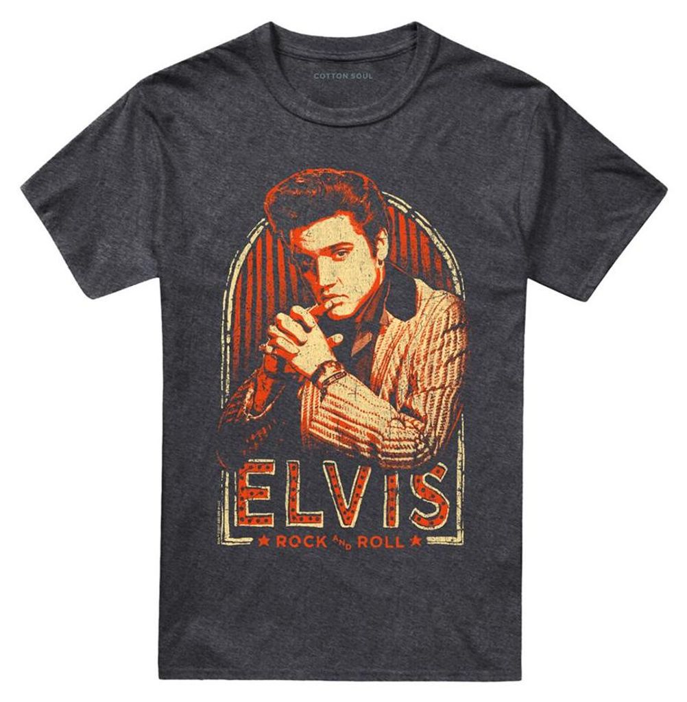 Elvis Presley - T-Shirt für Herren/Damen Uni TV32917 (3XL) (Holzkohle)