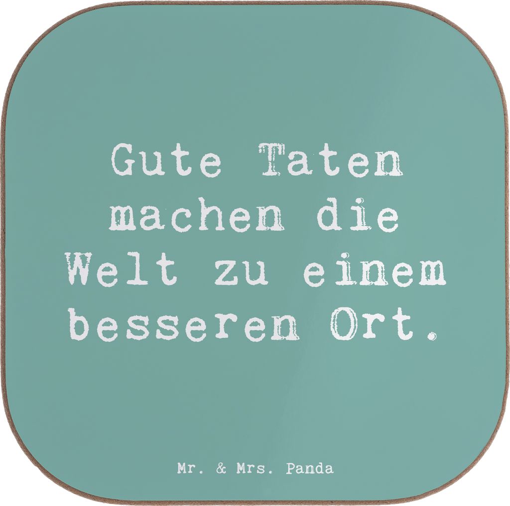 Mr. & Mrs. Panda Tassen Untersetzer Spruch Freundlichkeiten verbreiten - Meeresbrise - Geschenk, Lichtblick, Trost, Freude, Freundlichkeit entfacht...