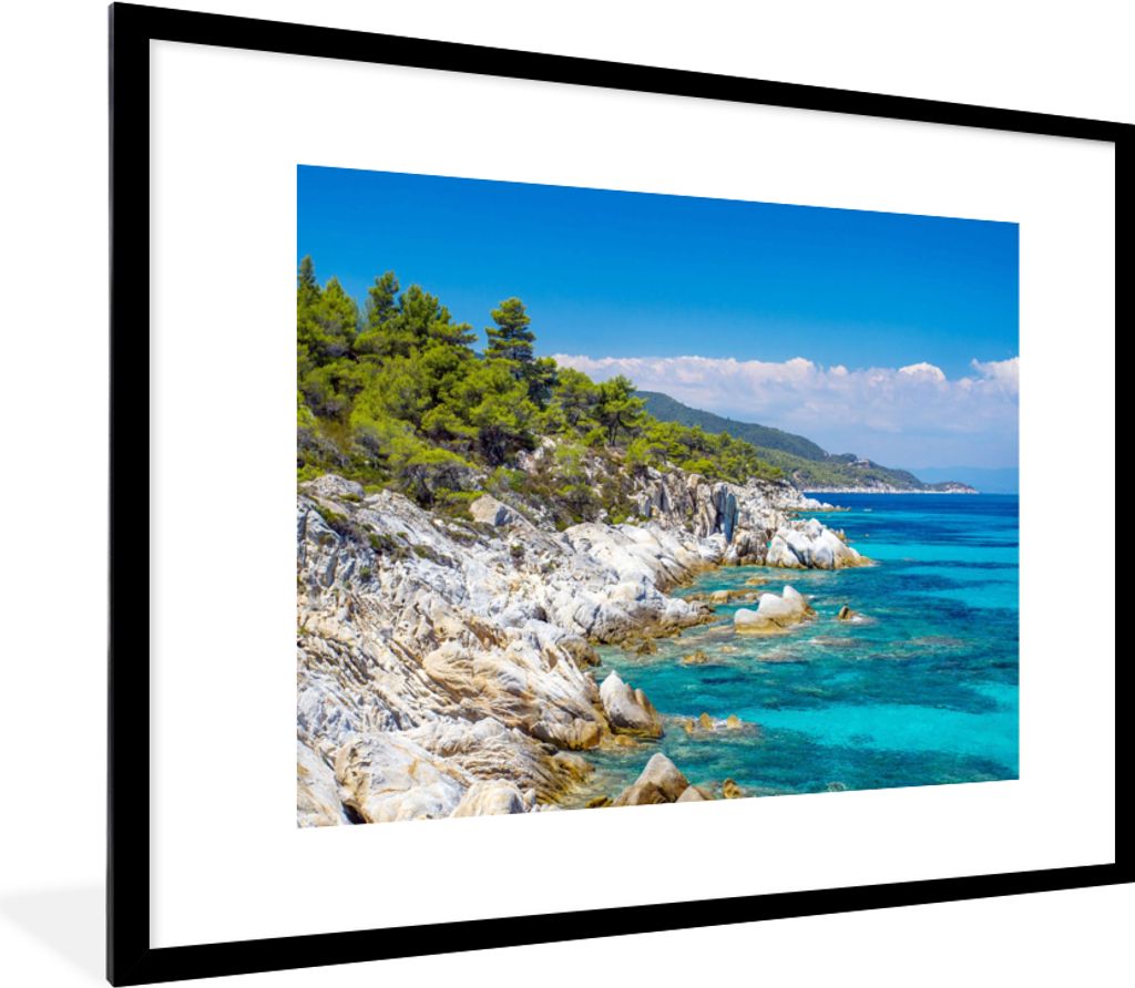 MuchoWow Gerahmtes Poster Meer - Sommer - Tropisch 80x60 cm - Poster mit Schwarzem Bilderrahmen Wandposter Rahmen Foto Bilder - Schlafzimmer-Deko...