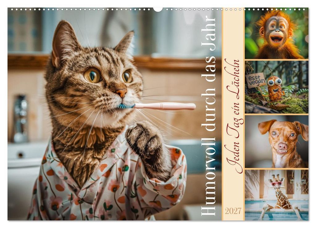 Humorvoll durch das Jahr (Wandkalender 2027 DIN A2 quer), CALVENDO Monatskalender