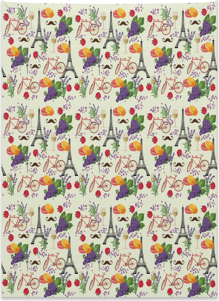Abakuhaus Bunt Wandteppich, Französisch Wein Macarons aus Weiches Mikrofaser Stoff Kein Verblassen Klare Farben Waschbar, 110 x 150 cm, Mehrfarbig