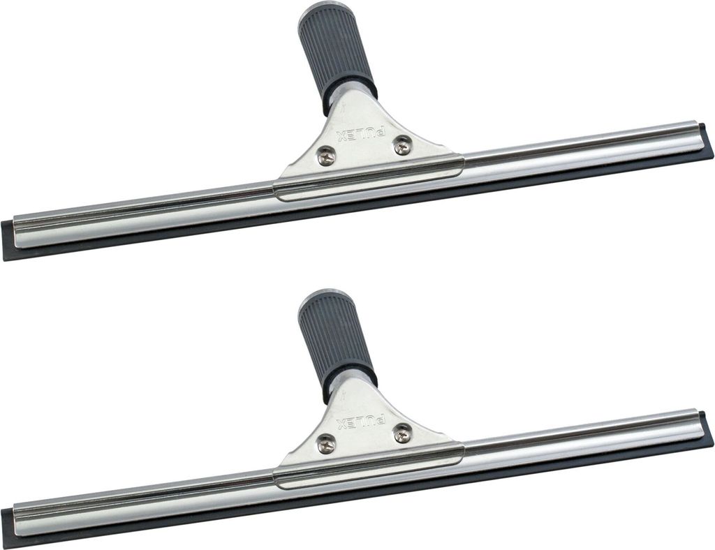 Novaliv 2x Fensterabzieher Profi 45 cm Fensterreiniger Edelstahl mit auswechselbaren Gummilippe Fensterlippe Fensterreinigung Abzieher Fenster Fens...