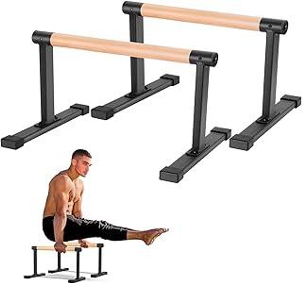 Parallettes, Calisthenics Griffe für Handstand, Push-Ups, Liegestützgriffe Holz für Fitness zuhause & Outdoor, Home Calestetic Equipment