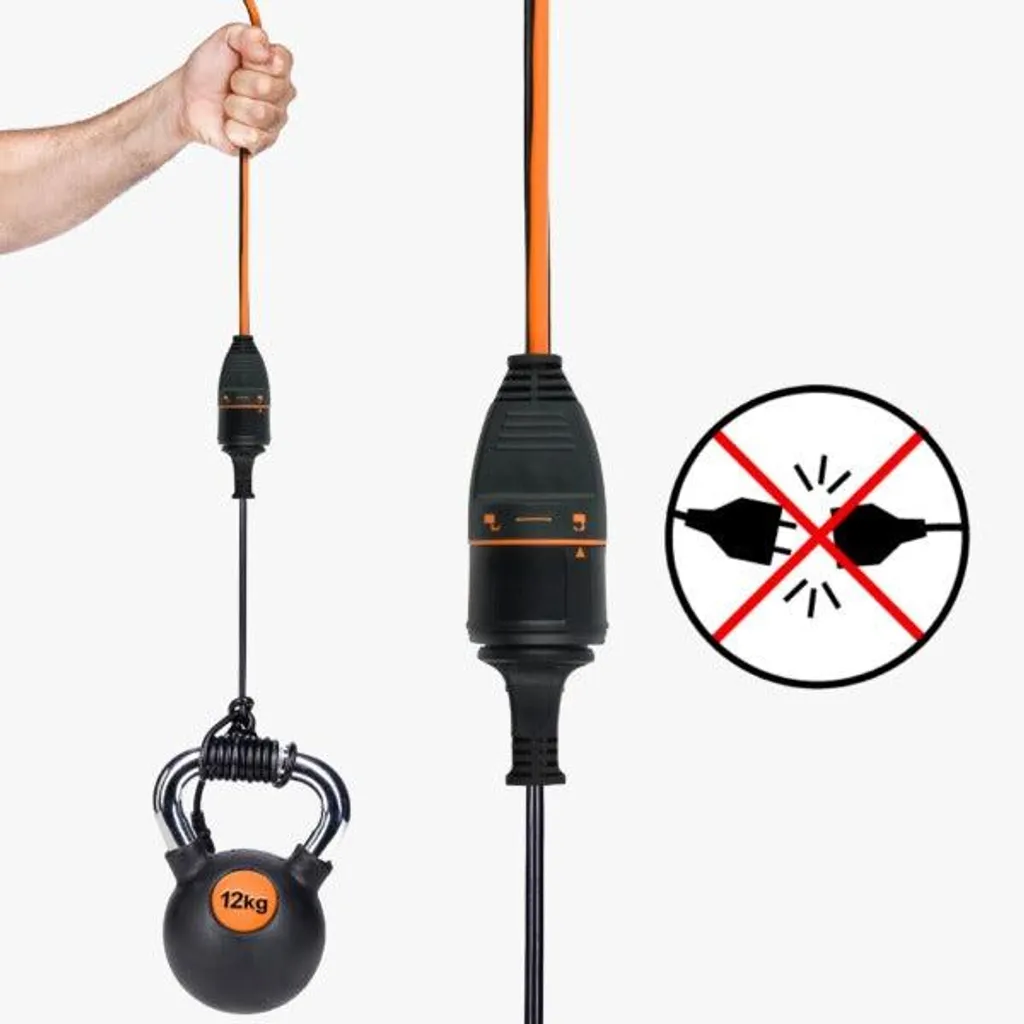 Rallonge de chantier 20m Electralock Schuko avec prise auto-bloquante
