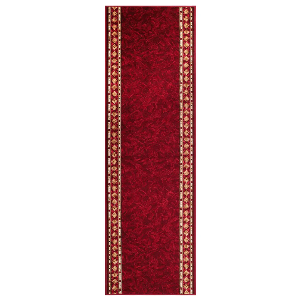 Tapis moderne rouge et jaune à poils courts antidérapant format 67x570 - 2