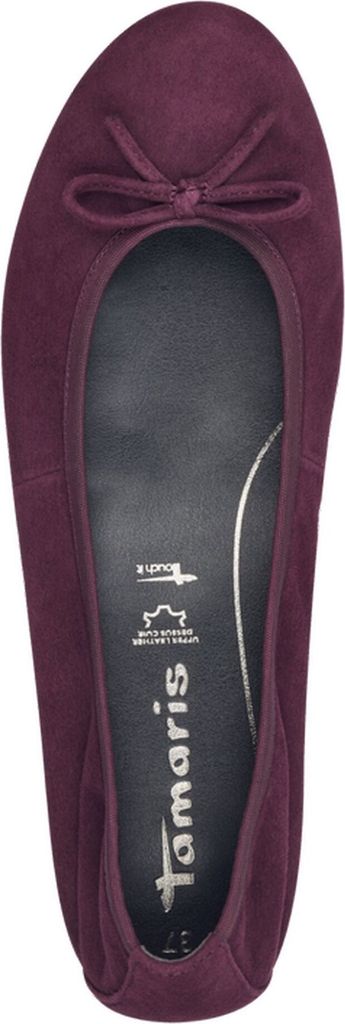 Tamaris Damen Ballerina Leder klassisch Schleife TOUCHit 1-22116-41, Größe:37 EU, Farbe:Rot