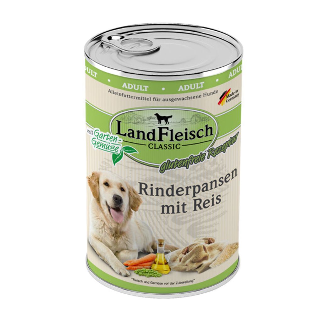 Landfleisch Pur Pansen & Reis Nassfutter, 6x800 g