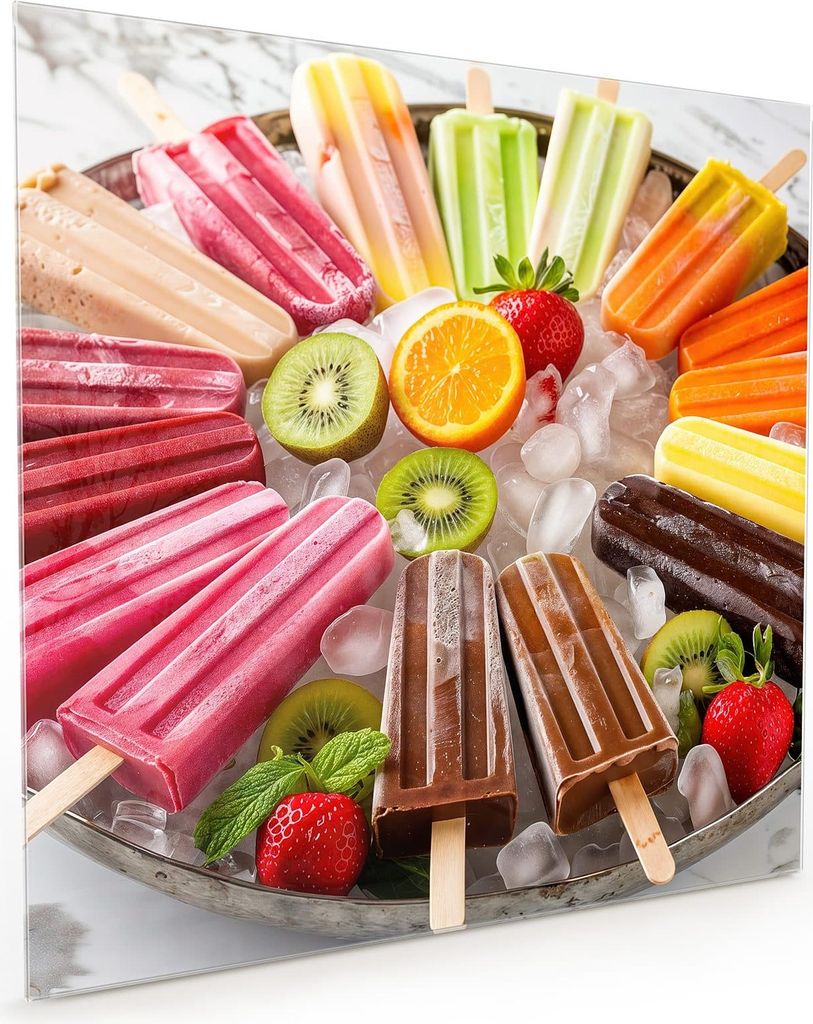 Küchenrückwand Spritzschutz Glas mit Motiv Sommerliches Eis Produktbild 