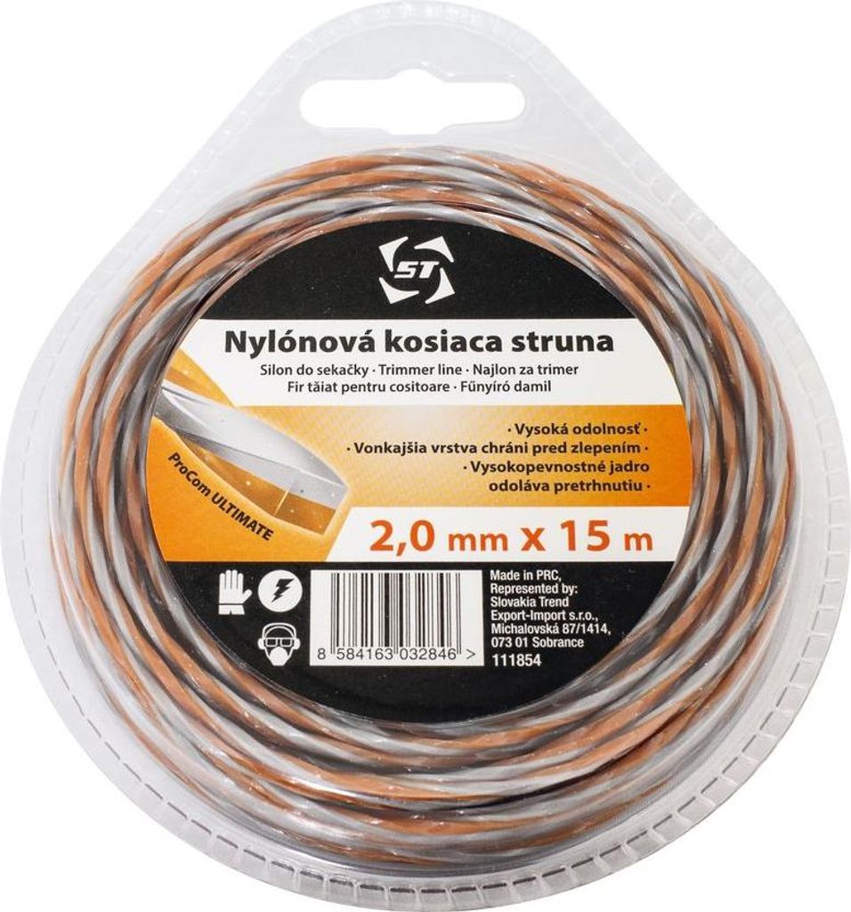Trimmerfaden ProCom Ultimate 2,4 mm, L-15 m, Vierkantspirale