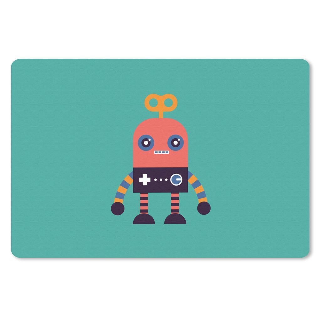 MuchoWow Mauspad Mousepad Roboter - Spielzeug - Gesicht - Rosa - Jungen - Kinder 27x18 cm - Mousepads - Maus Mat - Pad - Mausunterlage - Büroart...