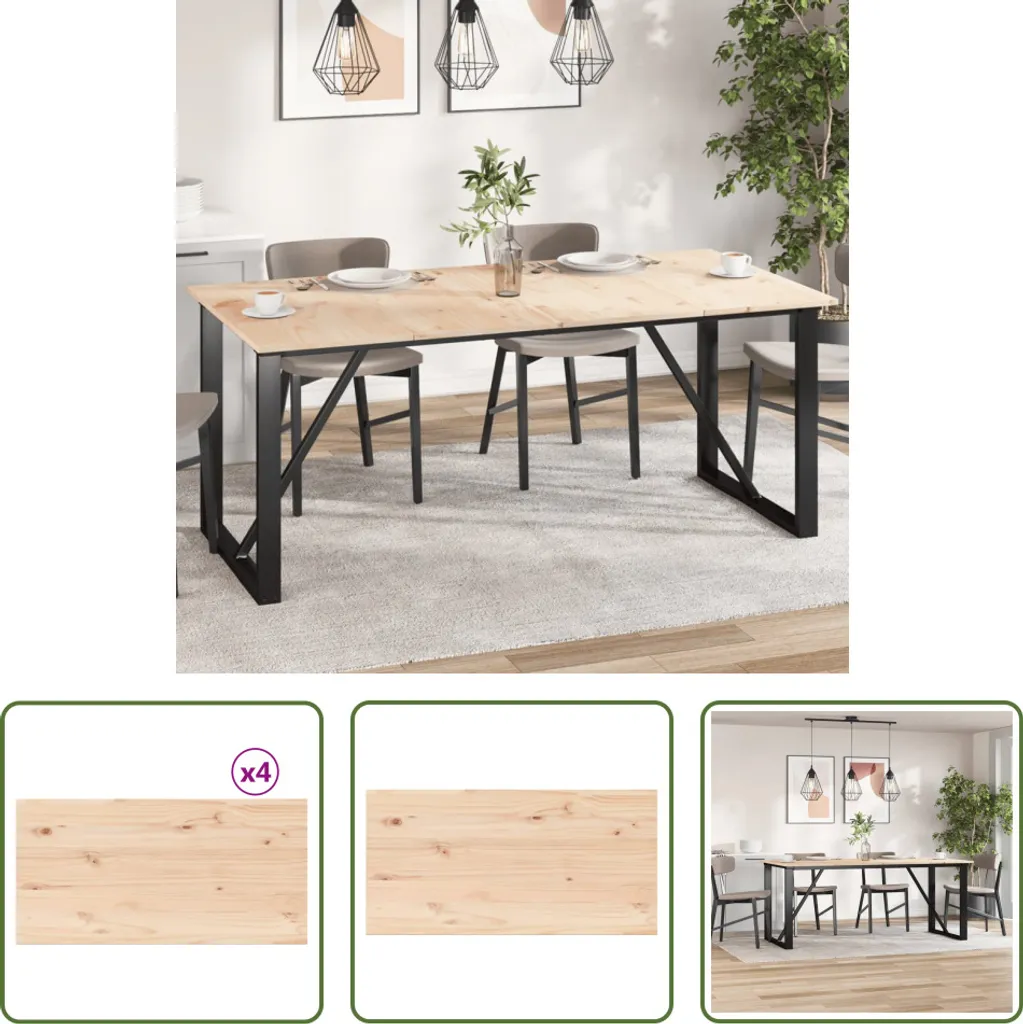 The Living Store Piani Tavolo Pino 90x45cm - 4 Pz Legno Naturale
