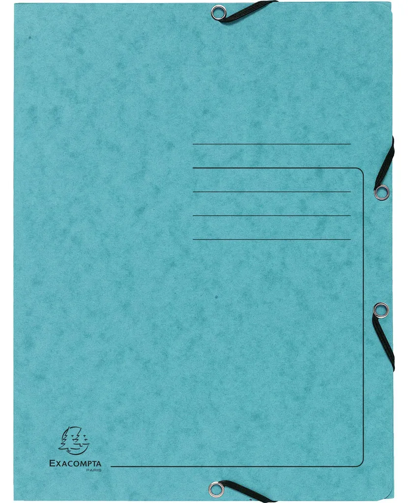 Chemise 3 rabats A4 Turquoise Carte Lustrée 355g Exacompta 55422E x25