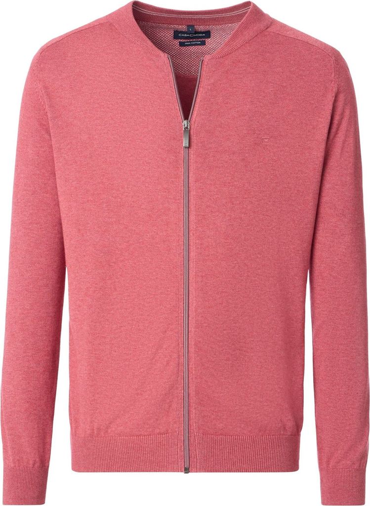 CASAMODA Herren Strickjacke Zipper Regular Baumwolle Rosa M