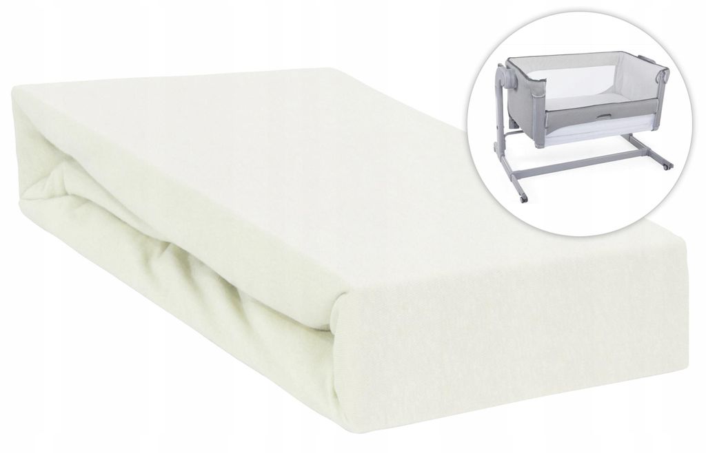 Spannbettlaken 50x83 cm passend für Chicco Next2Me & Beistellbetten, 100% Baumwolle mit Rundumgummi,