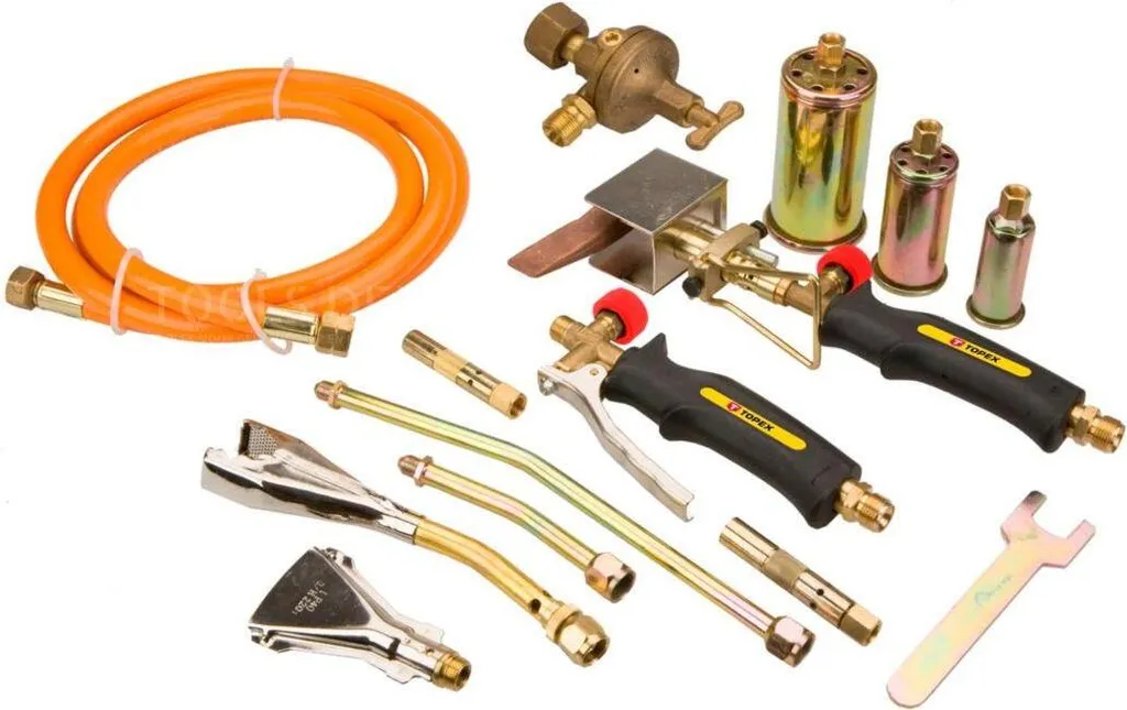 Chalumeau étancheur à gaz TOPEX 28kW pro avec kit de 7 brûleurs variés